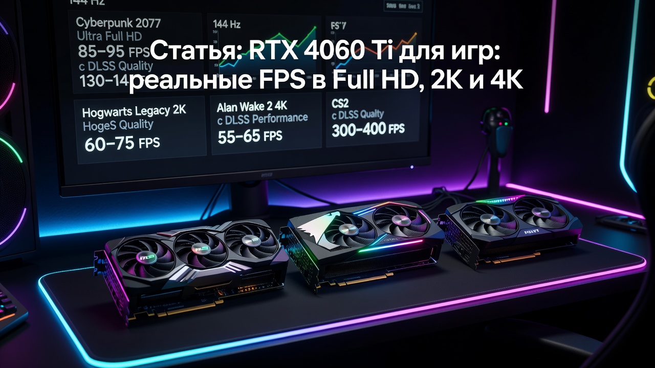 RTX 4060 Ti для игр: реальные FPS в Full HD, 2K и 4K