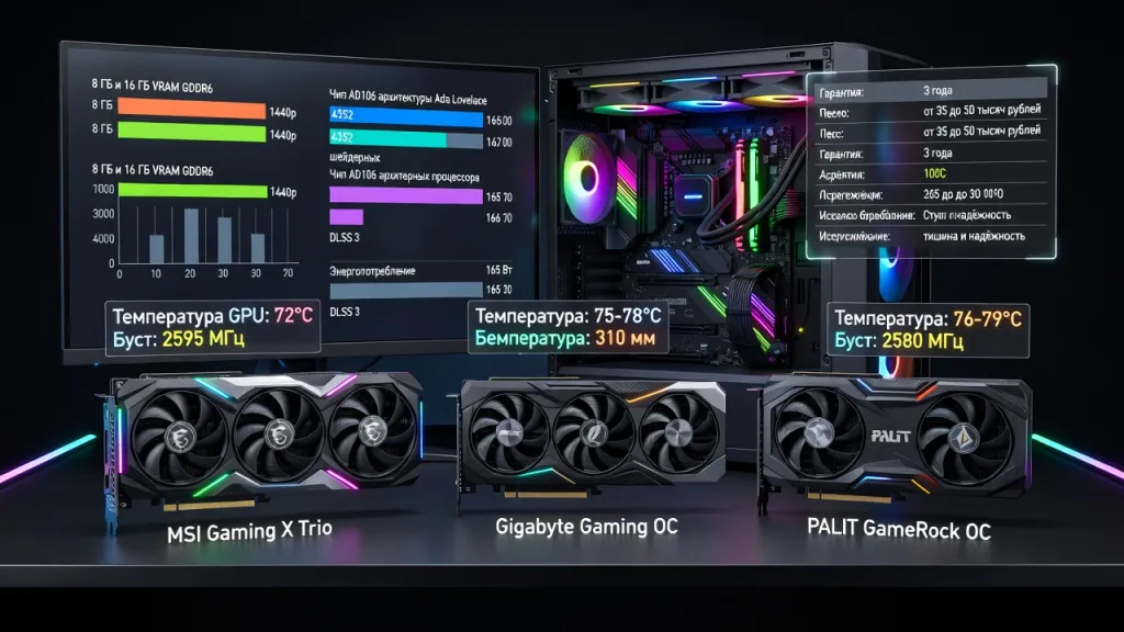 RTX 4060 Ti от MSI, Gigabyte и Palit: какая версия лучше