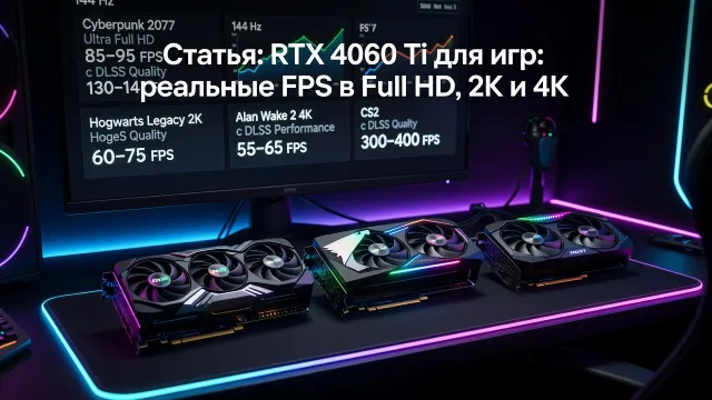 RTX 4060 Ti для игр: реальные FPS в Full HD, 2K и 4K
